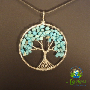 Silver Turquoise Tree of Life Pendant