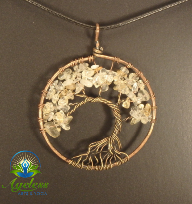 Copper Citrine Tree of Life Pendant